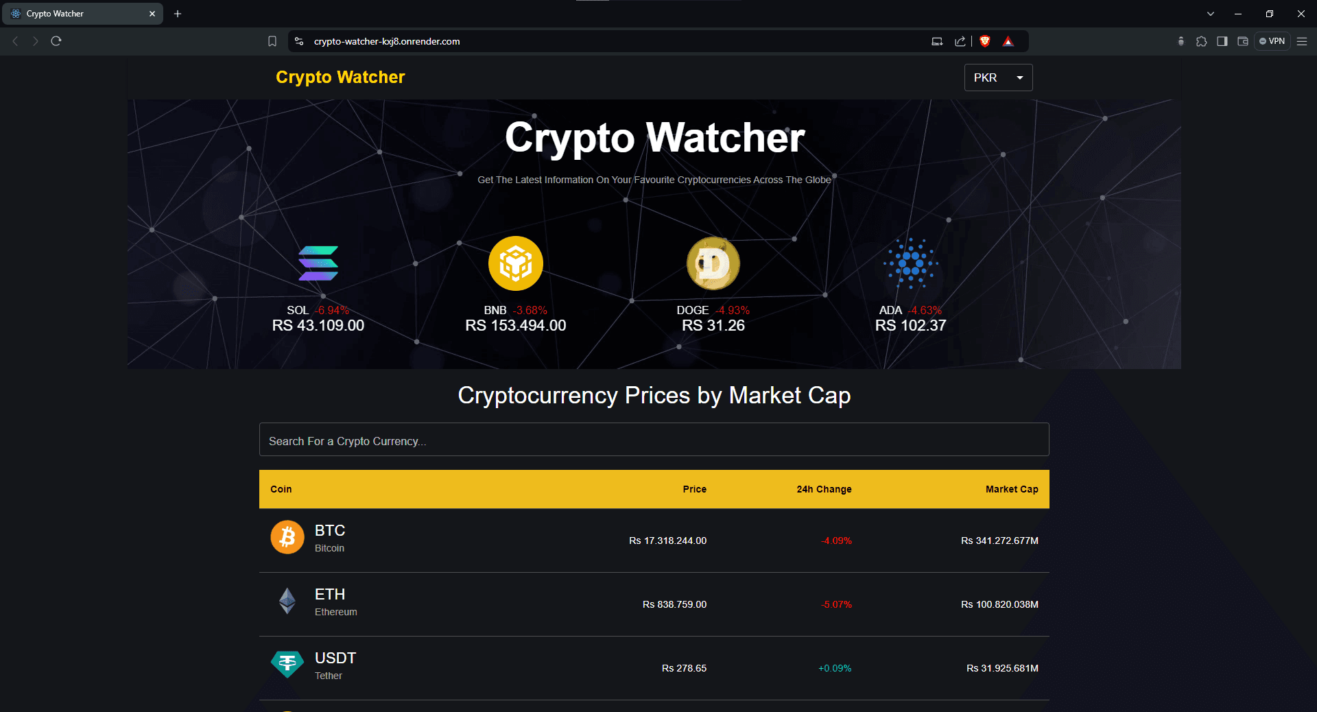 CRYPTO WATCHER screenshot 1